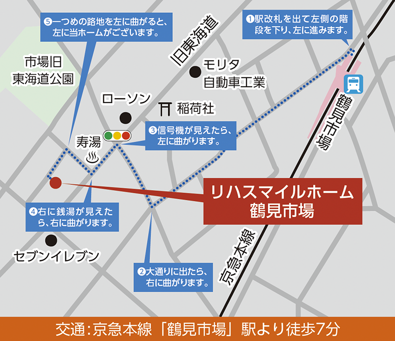 リハスマイルホーム鶴見市場　アクセスマップ